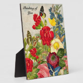 ヴィンテージ蝶考えの花 フォトプラーク (側面)