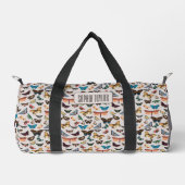 ヴィンテージ蝶 アート ダッフルバッグ (正面)