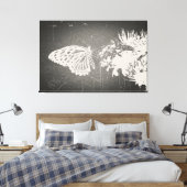ヴィンテージ蝶 – キャンバスプリント (インサイチュ (寝室))