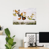 ヴィンテージ蝶&フェアリーオールドイラストレーションアート ポスター (ホームオフィス)