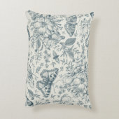 ヴィンテージ蝶、ルナガと花 アクセントクッション (裏面(縦))