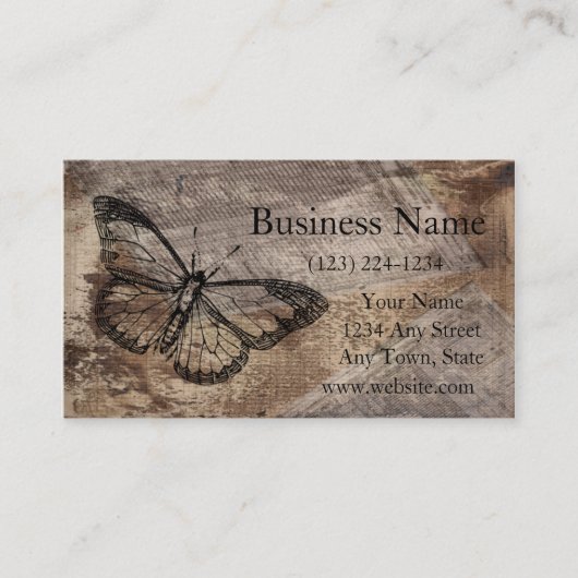 ヴィンテージ蝶 名刺 (正面)