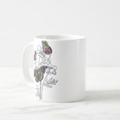 ヴィンテージ蝶、審美花 コーヒーマグカップ (正面左)