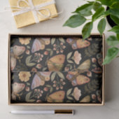 ヴィンテージ蝶、花と果実ブラック 薄葉紙 (ギフト)