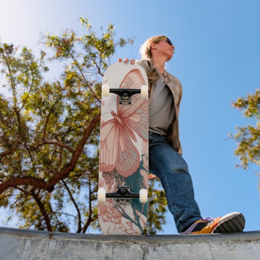 ヴィンテージ蝶(花) スケートボード (室外1)