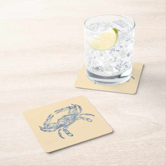 ヴィンテージ蟹no2 スクエアペーパーコースター (インサイチュ)