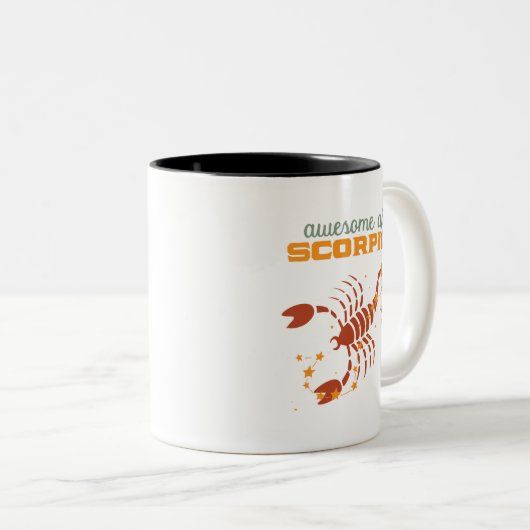 ヴィンテージ蠍座〔占星術の〕十二宮図星占素晴らしいAF ツートーンマグカップ (正面右)