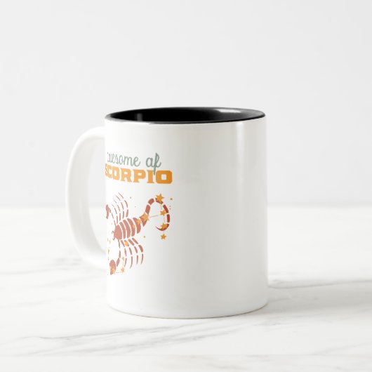 ヴィンテージ蠍座〔占星術の〕十二宮図星占素晴らしいAF ツートーンマグカップ (正面左)