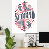 ヴィンテージ蠍座〔占星術の〕十二宮図標識 ポスター (ホームオフィス)
