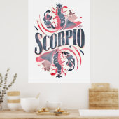 ヴィンテージ蠍座〔占星術の〕十二宮図標識 ポスター (キッチン)