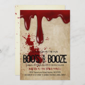 ヴィンテージ血ブーズ&ブーズハローウィンパーティ 招待状 (正面/裏面)