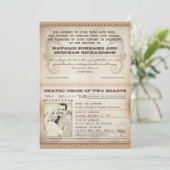 ヴィンテージ行先ウェディングパスポート招待状 招待状 (スタンド正面)