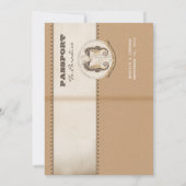 ヴィンテージ行先ウェディングパスポート招待状 招待状 (裏面)