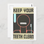 ヴィンテージ衛生用WPAポスター ポストカード (正面/裏面)