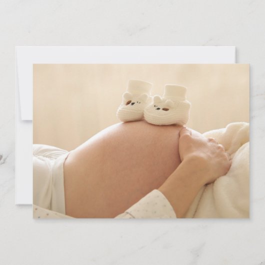 ヴィンテージ衣料品ニュートラル赤ちゃんシャワー写真 招待状 (裏面)