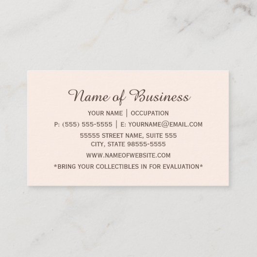 ヴィンテージ衣料品仕入れフランスの店 名刺 (裏面)