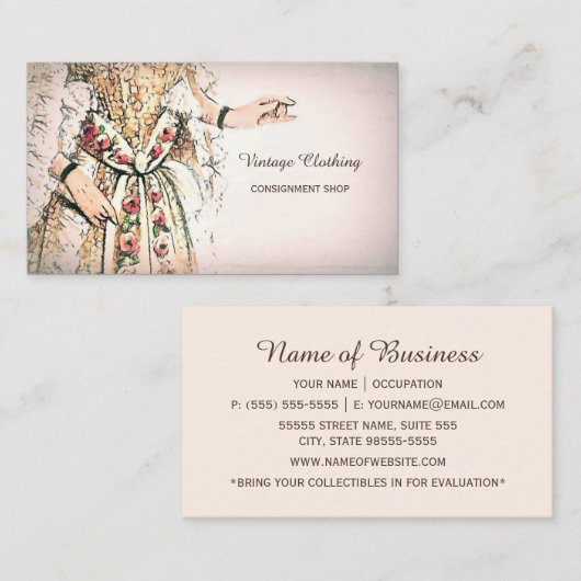 ヴィンテージ衣料品仕入れフランスの店 名刺 (正面/裏面)