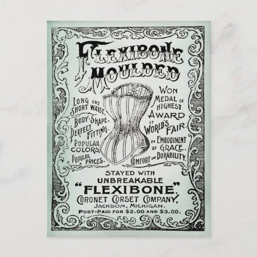 ヴィンテージ衣料品広告 ポストカード (正面)