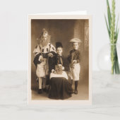 ヴィンテージ衣装パーティー折りグリーティングカード カード (正面)