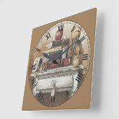 ヴィンテージ表のアンティーク書ローマ数字 スクエア壁時計 (傾斜)