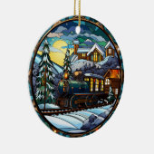 ヴィンテージ表現冬ステンドグラスオーナメント セラミックオーナメント (右)