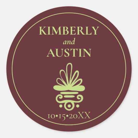 ヴィンテージ表紙 |ブックテーマ結婚のクラシックR ラウンドシール (正面)