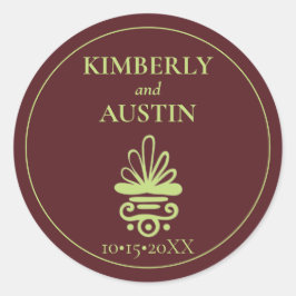 ヴィンテージ表紙 |ブックテーマ結婚のクラシックR ラウンドシール