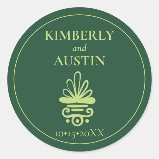 ヴィンテージ表紙 |ブックテーマ結婚のクラシックR ラウンドシール (正面)