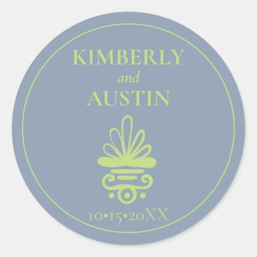 ヴィンテージ表紙 |ブックテーマ結婚のクラシックR ラウンドシール (正面)