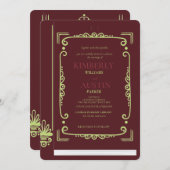 ヴィンテージ表紙 |ブックテーマ結婚式招待状 招待状 (正面/裏面)