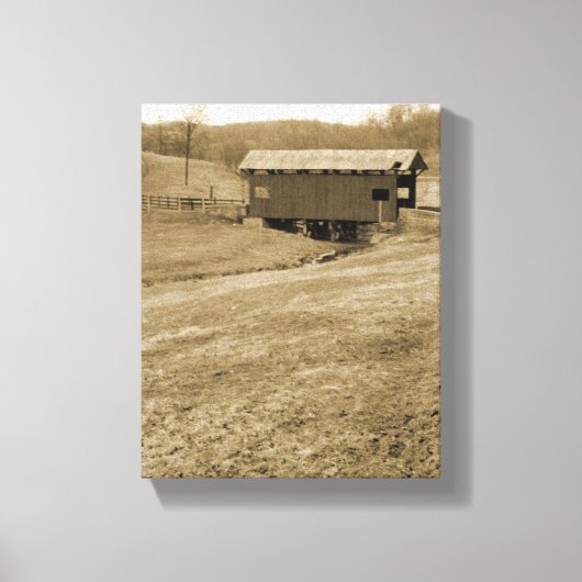 ヴィンテージ被覆橋 キャンバスプリント (正面)