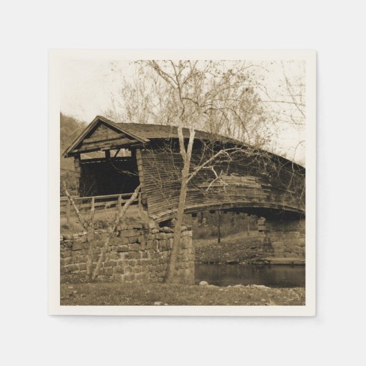 ヴィンテージ被覆橋 スタンダードカクテルナプキン (正面)