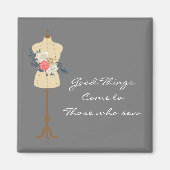 ヴィンテージ裁縫かわいいドレス型枠 マグネット (正面)