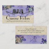 ヴィンテージ裁縫が刺しゅう布刺を刺す 名刺 (正面/裏面)