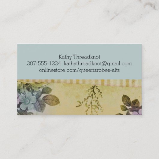 ヴィンテージ裁縫が刺繍を刺す 名刺 (裏面)