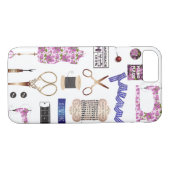 ヴィンテージ裁縫とシームストレスデコール Case-Mate iPhoneケース (裏面(横))