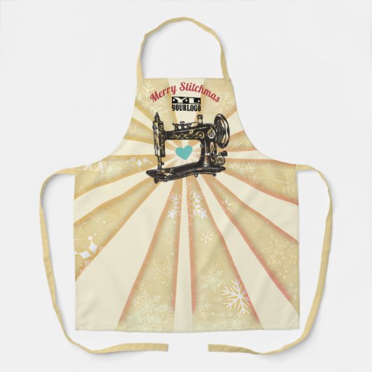 ヴィンテージ裁縫のキルトクリスマスクラフトショー エプロン (正面)