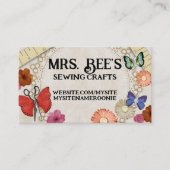 ヴィンテージ裁縫の蝶のシーメスカード 名刺 (正面)