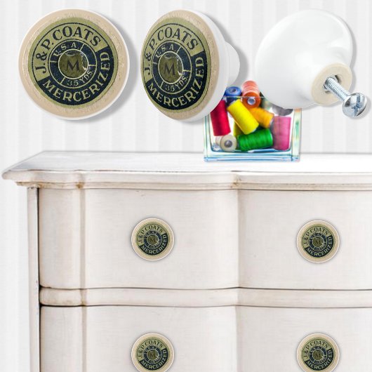 ヴィンテージ裁縫エフェメラ セラミックノブ