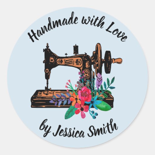 ヴィンテージ裁縫カスタム機手工芸品 ラウンドシール (正面)