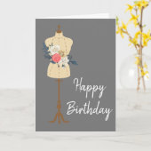 ヴィンテージ裁縫カワイトドレス型枠 カード (黄色い花)