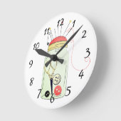 ヴィンテージ裁縫キット ラウンド壁時計 (傾斜)