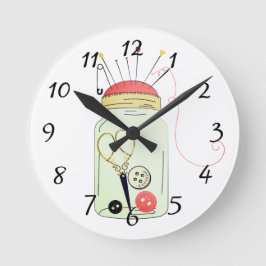 ヴィンテージ裁縫キット ラウンド壁時計