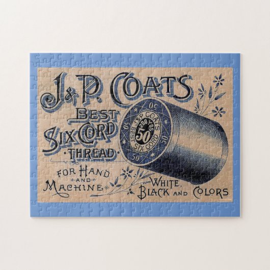 ヴィンテージ裁縫スレッド広告 ジグソーパズル (横)