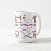 ヴィンテージ裁縫テーラー用アクセサリー コーヒーマグカップ (正面右)