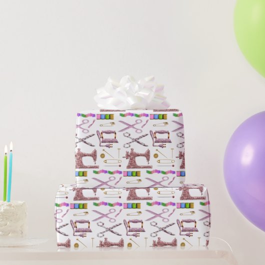 ヴィンテージ裁縫テーラー用アクセサリー ラッピングペーパー (パーティーギフト)