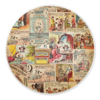 ヴィンテージ裁縫パターン セラミックノブ