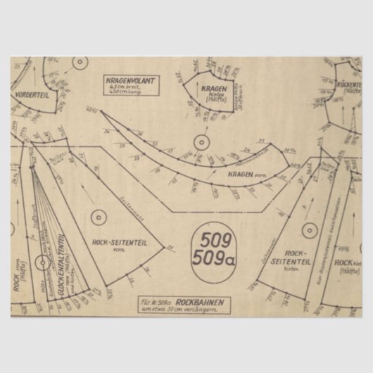 ヴィンテージ裁縫パターンI 薄葉紙 (正面)