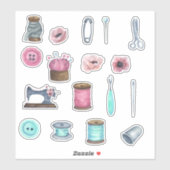 ヴィンテージ裁縫フッシーカスタムカットのビニールシール シール (シート)