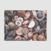 ヴィンテージ裁縫ボタンブラスシルバー金ゴールドピューター 薄葉紙 (正面)